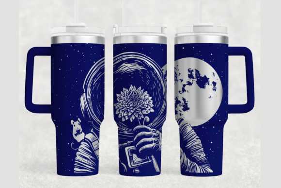 Astronaut 40oz Laser Tumbler Wrap SVG: Graphics for Bold Tumbler Wraps