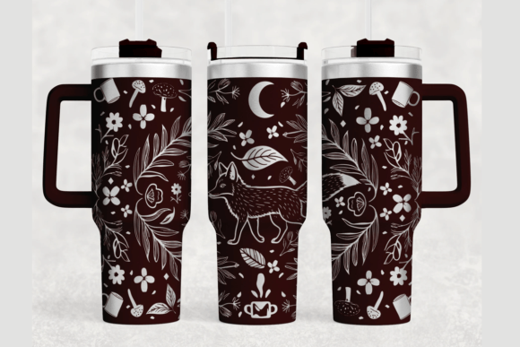 Baby Fox 40oz Laser Tumbler Wrap SVG: Graphics for Warm, Playful Branding