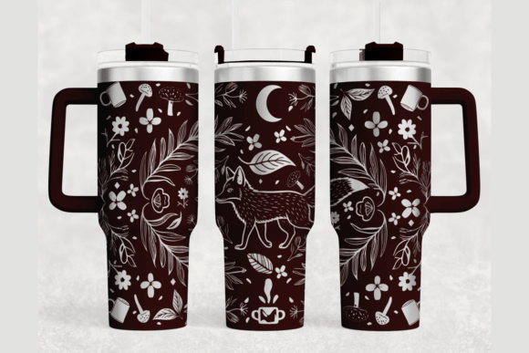 Baby Fox Art 40oz Laser Tumbler Wrap SVG: Graphics for Warm, Playful Branding