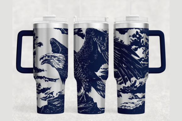 Bald Eagle 40oz Laser Tumbler Wrap SVG Graphics