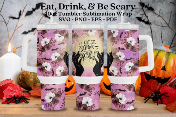 Be Scary Halloween Tumbler Wrap SVG Graphics