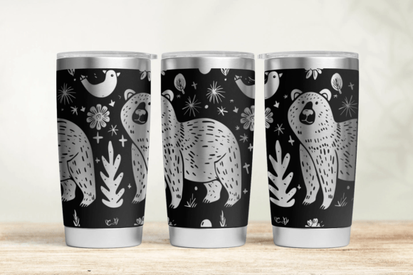 Bear 20oz 30oz Laser Tumbler Wrap SVG