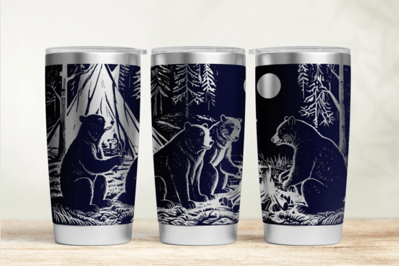 Bear 30oz 20oz Laser Tumbler Wrap SVG Graphics