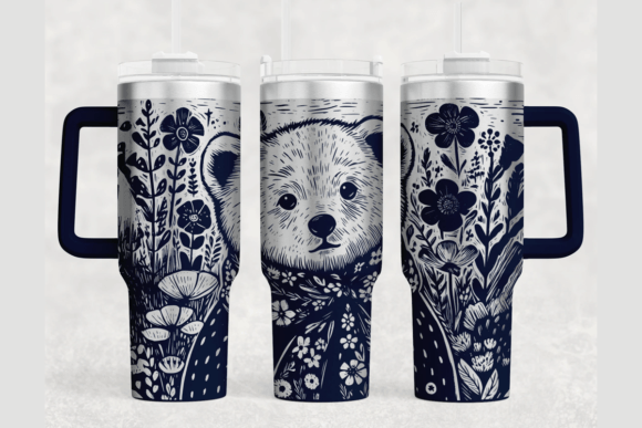 Bear 40oz Laser Tumbler Wrap SVG