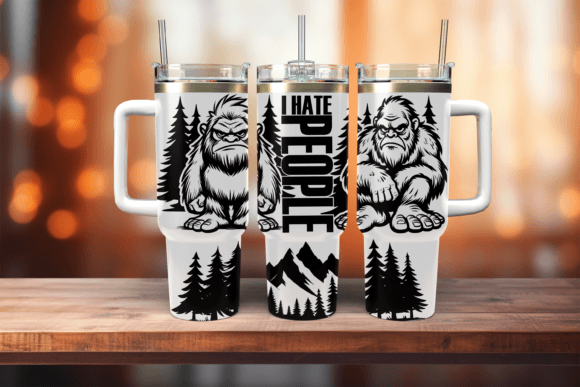 Bigfoot Camping Tumbler Wraps Graphics