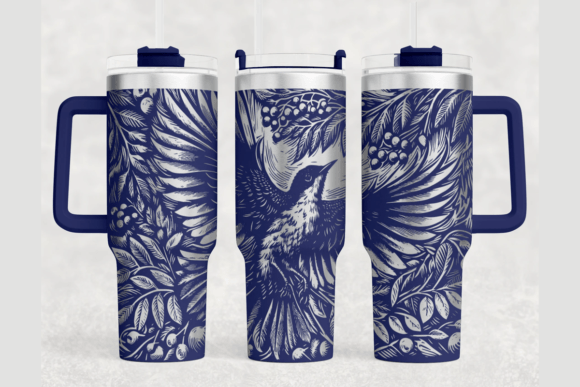 Bird Flying 40oz Laser Tumbler Wrap SVG Graphics