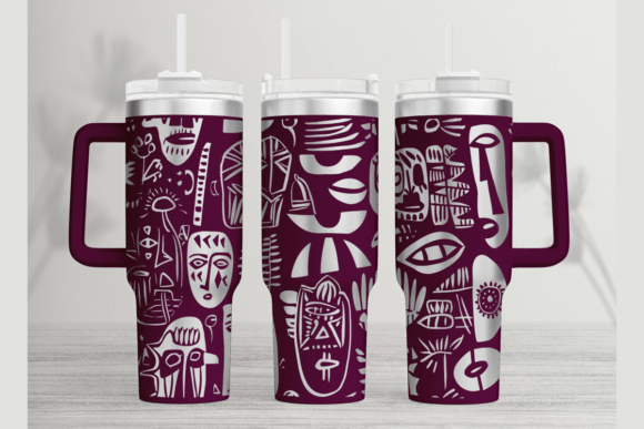 Boho Art 40oz Laser Tumbler Wrap SVG: Graphics for Authentic Tumbler Wraps