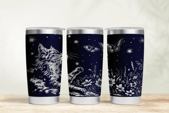 Cat 40oz Laser Tumbler Wrap SVG: Graphics for Tumbler Wraps