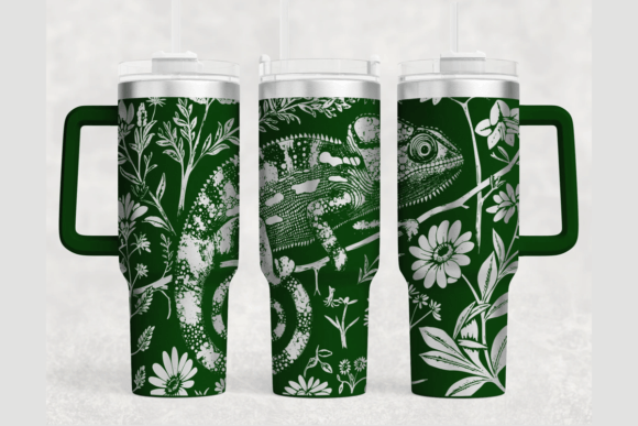 Chameleon 40oz Laser Tumbler Wrap SVG: Graphics for Authentic Tumbler Wraps