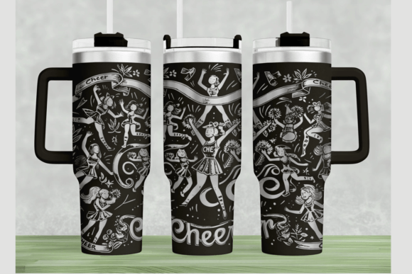 Cheerleader 40oz Laser Tumbler Wrap SVG: Graphics for Bold Tumbler Wraps