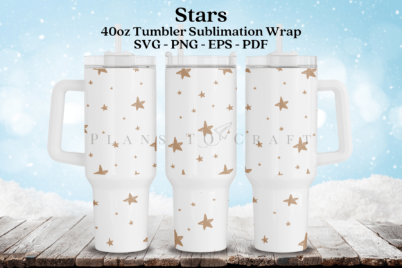Christmas Stars 40oz Tumbler Wrap SVG Graphics