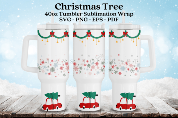 Christmas Tree 40oz Tumbler Wrap SVG Graphics