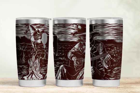 Cowboy 20oz 30oz Laser Tumbler Wrap SVG Graphics