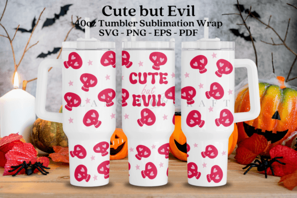 Cute but Evil Tumbler Wraps Graphics