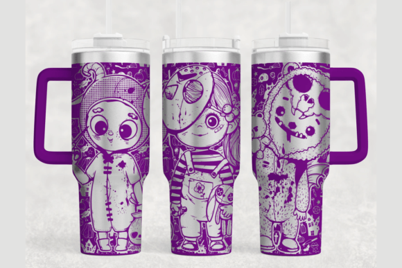 Cute Creepy 40oz Laser Tumbler Wrap SVG