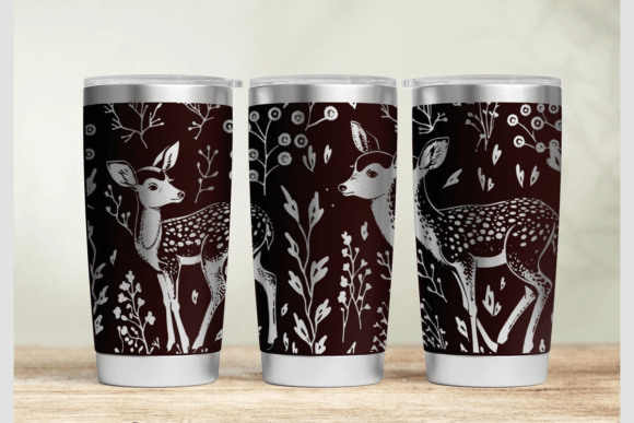 Deer 30oz 20oz Laser Tumbler Wrap SVG: Graphics for Warm, Whimsical Tumbler Wraps