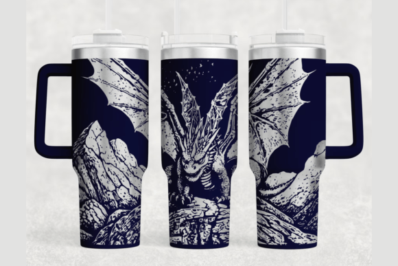 Dragon 40oz Laser Tumbler Wrap SVG: Graphics for Local Business Branding