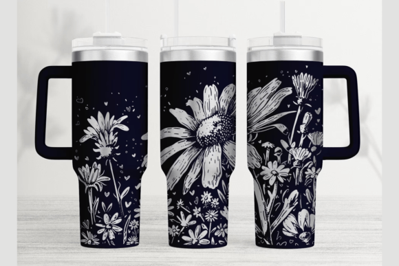 Floral 40oz Laser Tumbler Wrap SVG: Graphics for Polished Tumbler Wraps