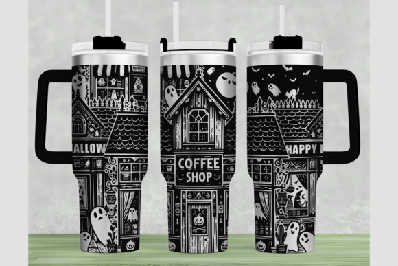 Ghost Shop 40oz Laser Tumbler Wrap SVG: Graphics for Tumbler Wraps