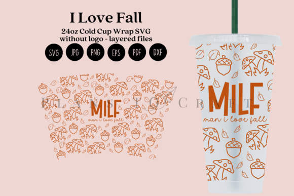 I Love Fall Cold Cup Tumbler Wrap SVG: Crafts & Graphics