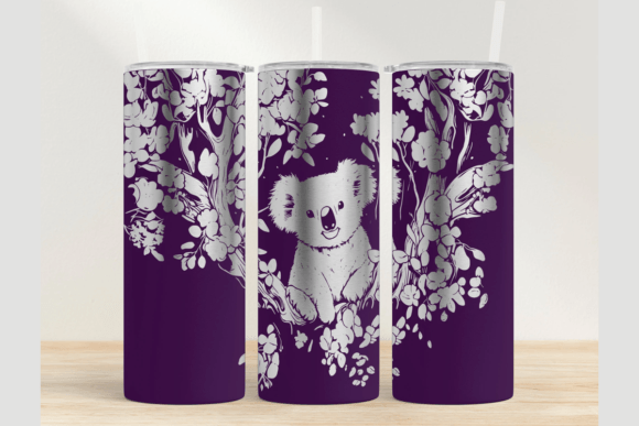 Koala 20oz Laser Tumbler Wrap SVG: Graphics for Impactful Tumbler Wraps