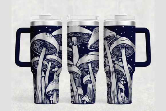 Mushroom 40oz Laser Tumbler Wrap SVG Graphics