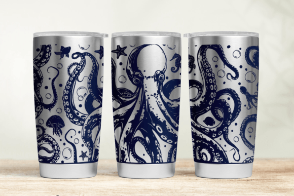 Octopus Tumbler Wrap SVG: Graphics for Playful Tumbler Wraps