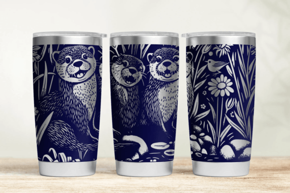 Otter Tumbler Wrap SVG: Graphics for Tumbler Wraps