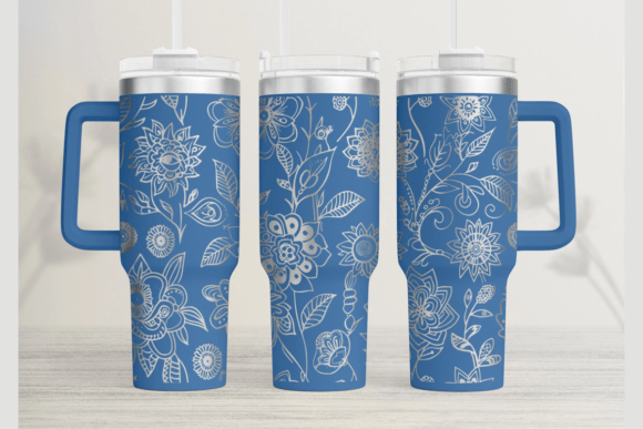 Paisley Flowe40oz Laser Tumbler Wrap SVG: Graphics for Tumbler Wraps
