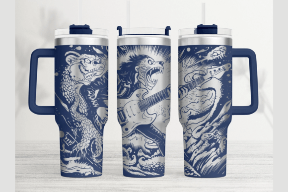 Rocker 40oz Laser Tumbler Wrap SVG: Graphics for Bold Tumbler Wraps