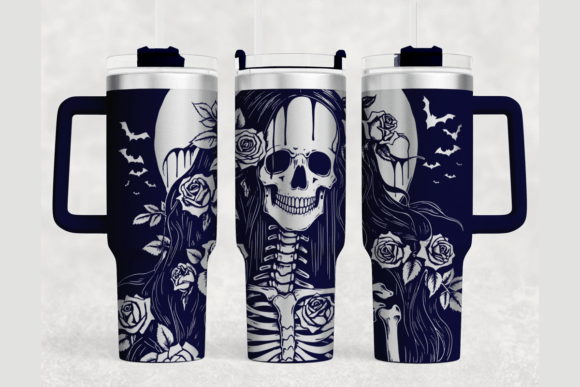 Skeleton 40oz Laser Tumbler Wrap SVG: Graphics for Bold Tumbler Wraps