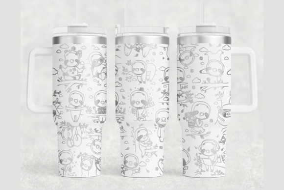 Sloth 40oz Laser Tumbler Wrap SVG: Graphics for Playful Tumbler Wraps