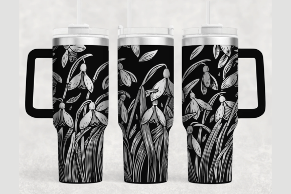 Snowdrop 40oz Laser Tumbler Wrap SVG: Graphics for Tumbler Wraps