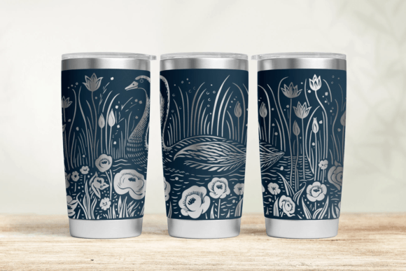 Swan 20oz 30oz Laser Tumbler Wrap SVG