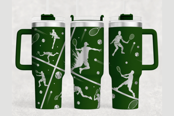 Tennis 40oz Laser Tumbler Wrap SVG: Graphics for Tumbler Wraps