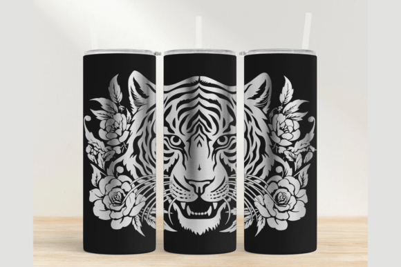 Tiger Tattoo SVG Graphics for Tumbler Wraps