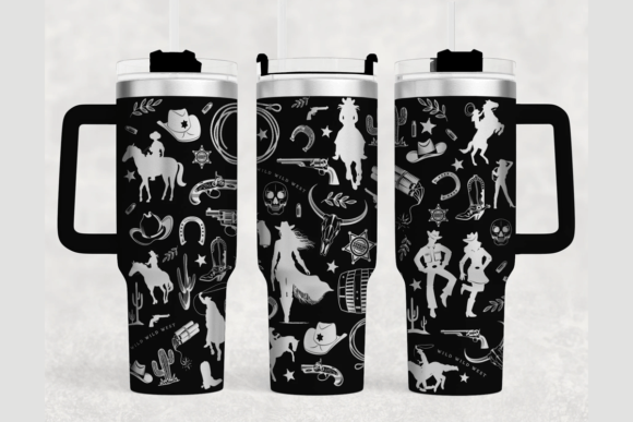 Wild West 40oz Laser Tumbler Wrap SVG Graphics