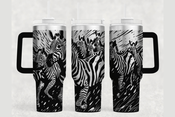 Zebra 40oz Laser Tumbler Wrap SVG: Graphics for Bold Local Branding